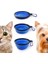Mavi 350 ml Katlanabilir Evcil Hayvan Kaseleri Silikon Köpek Kase Seyahat Yürüyüş Için Taşınabilir Su Kasesi Köpekler Için Katlanabilir Yiyecek Tabağı Karabina ile (Yurt Dışından) 3