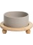 Gri ve Stand 400ML 400/850ML Kedi Büyük Kapasiteli Kase Küçük Köpekler Ahşap Standlı Mama Su Kaseleri Pet Yükseltilmiş Besleme Besleyici Köpek Yavrusu Malzemeleri (Yurt Dışından) 1