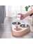Pembe 37.5X26.5X5.2 cm 3 In 1 Pet Köpek Besleyici Kase Köpek Su Şişesi Kedi Otomatik Tiryakisi Pet Çift 3 Kase Paslanmaz Çelik Konteyner Pet Malzemeleri (Yurt Dışından) 3