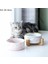 Beyaz Pembe Set M - 850ML Büyük Düz Yüzlü Kediler Yavru Köpekler Için Evcil Hayvan Besleyici Mermer Seramik Köpek Kasesi Ahşap Standlı Kedi Maması ve Su Kasesi Tabağı Ağır Ağırlık (Yurt Dışından) 4