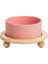 Pembe ve Stand 400ML 400/850ML Kedi Büyük Kapasiteli Kase Küçük Köpekler Mama Su Kaseleri Ahşap Standlı Pet Yükseltilmiş Besleme Besleyici Köpek Yavrusu Malzemeleri (Yurt Dışından) 1
