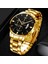 Siyah Gül Altın Reloj Hombre Moda Erkekler Paslanmaz Çelik Izle Lüks Takvim Kuvars Kol Saati Iş Saatleri Adam Saat Relogio Masculino (Yurt Dışından) 4