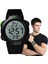2-Siyah Erkek Spor LED Saatler Üst Marka Erkekler Dijital Saat Çok Fonksiyonlu Kauçuk Adam Fitnes Atlet Zaman Işleyişi Elektronik Saat Reloj (Yurt Dışından) 2