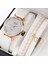 Beyaz 3 2 Adet Kadın Bilezik Saat Seti Güzel Pembe Deri Bant Quartz Saat Kadınlar Için Bayanlar Gündelik Elbise Saat Kol Saati Reloj Mujer (Yurt Dışından) 4