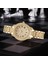 Rose Gold Set 4 2021 Erkekler 2pcs Set Lüks Moda Saatler Rhonestone Erkek Kadın Iş Basit Paslanmaz Çelik Kuvars Izle Relogio Masculino (Yurt Dışından) 4