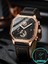 Gümüş Siyah Kare Chronograph 2023 Rahat Moda Spor Kol Saati Erkekler Için Deri Saat Lüks Iş Kol Saati Su Geçirmez Tarih Izle (Yurt Dışından) 4