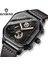 Gümüş Siyah Kare Chronograph 2023 Rahat Moda Spor Kol Saati Erkekler Için Deri Saat Lüks Iş Kol Saati Su Geçirmez Tarih Izle (Yurt Dışından) 5