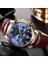 Altın Mavi S Lıge Chronograph Quartz Saat Erkekler Için Spor Su Geçirmez Tarih Lüks Deri Izle Analog Saat Erkek Saatler Iş Kol Saati (Yurt Dışından) 3