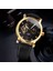 Rg Beyaz Forsining Eğlence Trendy Buzlu Out Izle Erkekler Için Lüks Mekanik Deri Kayış Ay Fazı Aydınlık Işaretçiler Tourbillion Unisex (Yurt Dışından) 4