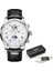Gümüş Beyaz 100% Orijinal Lıge Izle Erkekler Için Üst Marka Su Geçirmez Spor Chronograph Izle Saat 2022 Yeni Moda Lüks Deri Kol Saatleri (Yurt Dışından) 1