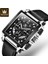 Siyah Olevs Erkekler Kuvars Saatler Chronograph Su Geçirmez Spor Izle Lüks Marka Deri Band Takvim El Saati Erkek Siyah Kadran (Yurt Dışından) 5