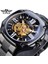 GMT1159-4 Kazanan Altın Otomatik Mekanik Erkek Kol Saati Kare Kraliyet Roma Içi Boş Kadran Paslanmaz Çelik Kayış Erkekler Iş Izle Saat (Yurt Dışından) 1