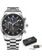 Gümüş Siyah Lıge Casual Erkek Saatler Çelik Su Geçirmez Aydınlık Üst Marka Lüks Kuvars Kol Saati Erkekler Için Chronograph Relogios Masculinos (Yurt Dışından) 1
