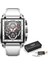 Silikon Beyaz Lıge Erkekler Saatler Üst Marka Lüks Kare Izle Chronograph Spor Kol Saati Erkekler Için Moda Tarih Su Geçirmez Saat Reloj Hombre (Yurt Dışından) 1