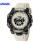Siyah Altın Smael Çift Zamanlı Dijital Saat Erkekler Için Askeri Spor Chronograph Kuvars Kol Saati Bej Kayış Tarih Elektronik Saat Erkek (Yurt Dışından) 2