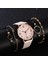 5 Adet Set Kırmızı 5 Adet Set Izle Kadınlar Için Lüks Deri Analog Bayanlar Kuvars Kol Saati Üst Stil Moda Bilezik Saat Seti Relogio Feminino (Yurt Dışından) 2
