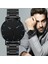 2-Siyah-Beyaz Erkek Saatler 2023 Lüks Erkek Zarif Ultra Ince Kol Saati Erkek Iş Paslanmaz Çelik Hasır Kuvars Saat Relogio Masculino Sıcak (Yurt Dışından) 2