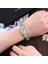 Sarı Yeni Moda Çin Rüya Elmas Çiçek Bilezik Izle Kadın Elmas Zanaat Basit Alaşım Kuvars Saatler Kadınlar Için Reloj Mujer (Yurt Dışından) 5