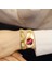 Altın Kırmızı Lüks Marka Kadın Izle Yılan Kuvars Bayanlar Altın Izle Elmas Kol Saati Kadın Moda Bilezik Saatler Saat Reloj Mujer Yeni (Yurt Dışından) 3