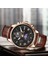 Gül Altın Beyaz Lıge Erkekler Saatler Üst Marka Lüks Rahat Deri Saat Erkekler Için Su Geçirmez Spor Izle Adam Kuvars Kol Saati Tarih Chronograph + Kutu (Yurt Dışından) 4