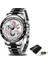 Gümüş Siyah Beyaz Lıge Erkek Saatler Üst Marka Lüks Paslanmaz Çelik Mavi Su Geçirmez Kuvars Izle Erkekler Moda Chronograph Erkek Spor Askeri Saat (Yurt Dışından) 1