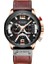 Gül Altın Siyah Curren Rahat Spor Saatler Erkekler Için Üst Marka Lüks Askeri Deri Kol Saati Adam Saat Moda Chronograph Kol Saati (Yurt Dışından) 1