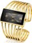 Altın Siyah Bayan Izle Lüks Moda Gül Altın Bileklik Bileklik Izle Kadın Elbise Saat Kadın Bayan Kız Kol Saati Relojes (Yurt Dışından) 1