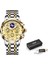 Altın Beyaz Lıge 2023 Yeni Moda Erkekler Izle Takvim Paslanmaz Çelik Üst Marka Lüks Spor Chronograph Kuvars Izle Relogio Masculino + Kutu (Yurt Dışından) 1