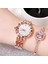 Gül Bilezik Saatler Kadın Moda Lüks Paslanmaz Çelik Bayanlar Bilezik Izle Kuvars Elbise Kol Saati Feminino Reloj Mujer Bilek Hediye Için (Yurt Dışından) 4