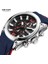 Mavi Megir Erkek Kronograf Analog Quartz Saat, Tarihli, Aydınlık Eller, Su Geçirmez Silikon Kauçuk Kayış Erkek Kol Saati (Yurt Dışından) 3