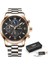 Gül Altın Siyah Lıge Casual Erkek Saatler Çelik Su Geçirmez Aydınlık Üst Marka Lüks Kuvars Kol Saati Erkekler Için Chronograph Relogios Masculinos (Yurt Dışından) 1