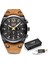 Gül Altın Siyah Lıge Yeni Erkek Saatler Top Marka Lüks Chronograph Erkek Izle Deri Lüks Su Geçirmez Spor Izle Erkekler Erkek Saat Adam Kol Saati (Yurt Dışından) 1
