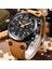 Gül Altın Siyah Lıge Yeni Erkek Saatler Top Marka Lüks Chronograph Erkek Izle Deri Lüks Su Geçirmez Spor Izle Erkekler Erkek Saat Adam Kol Saati (Yurt Dışından) 2