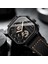 Siyah Kara Kutu Kare Chronograph 2023 Rahat Moda Spor Kol Saati Erkekler Için Deri Saat Lüks Iş Kol Saati Su Geçirmez Tarih Izle (Yurt Dışından) 2