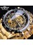 GMT1181-6 Kazanan Erkekler Steampunk Moda Altın Açık Çalışma Şeffaf Erkekler Otomatik Kol Saati Mekanik Üst Marka Lüks Aydınlık (Yurt Dışından) 2