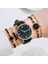 Kırmızı 5 Adet Set Izle Kadınlar Için Lüks Deri Analog Bayanlar Kuvars Kol Saati Üst Stil Moda Bilezik Saat Seti Relogio Feminino (Yurt Dışından) 5