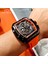 0399ORANGE-BOX Mını Focus Chronograph Quartz Saat Erkekler Için Tonneau Dial Askeri Spor Kol Saati, Turuncu Silikon Kayış Otomatik Tarih 0399 (Yurt Dışından) 4