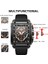 Gümüş Siyah Lıge Rahat Spor Saatler Erkekler Için Üst Marka Lüks Askeri Silikon Kol Saati Adam Saat Dikdörtgen Chronograph Kol Saati (Yurt Dışından) 4