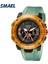 Hakı Spor Saatler Su Geçirmez Smael Erkek Saat Dijital LED Ekran Kuvars Analog Kronometre Moda Yeşil Turuncu Saat 8058 Erkek Izle (Yurt Dışından) 5