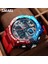 Kırmızı Mavi Smael Ikili Zaman Kırmızı Dijital Izle Erkekler Askeri Spor Chronograph Kuvars Elektronik Kol Saati Tarih Haftası Su Geçirmez 8066 (Yurt Dışından) 2