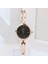 Gül Siyah Moda 25MM Gümüş Bilezik Izle Kadınlar Için Lüks Alaşım Kayış Kuvars Bayanlar Izle Saat Hediye Kızlar Için Gül Altın Dropshipping (Yurt Dışından) 1