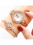 Gül Altın Seti Kadın Bilezik Saatler Set Lüks Paslanmaz Çelik Bilek Saatler Hediyelik Saat Relogio Feminino Reloj Mujer Zegarek Damski (Yurt Dışından) 2
