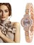DS006-GOLD Yeni Altın Kadın Bilezik Izle Lüks Yapraklar Şekli Alaşım Band Kuvars Bilek Saatler Kadın Moda Lüks Elbise Saatler Reloj Mujer (Yurt Dışından) 2