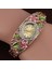 Altın 2021 Lüks Quartz Saat Bileklik Elbise Izle Vintage Sahte Kristal Alaşım Güzel Çiçek Desenli Bilezik Izle Rahat (Yurt Dışından) 4