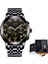 Siyah Altın S Moda Erkekler Izle Lıge Orijinal Marka Izle Lüks Paslanmaz Çelik Su Geçirmez Kol Saatleri Erkekler Için Chronograph Kuvars Saat Hediye (Yurt Dışından) 1