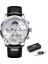 Gümüş Beyaz 100% Orijinal Lıge Izle Erkekler Için Üst Marka Su Geçirmez Spor Chronograph Izle Saat 2022 Yeni Moda Lüks Deri Kol Saatleri (Yurt Dışından) 1