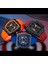 0399ROSE Black-Box Mını Focus Kronograf Kuvars Izle Erkekler Için Tonneau Dial Turuncu Silikon Kayışlı Askeri Spor Kol Saati Otomatik Tarih 0399 (Yurt Dışından) 2