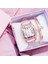 Kahverengi ve Bilezik Casual Kadın Saatler Sevimli Kedi Kulak Bayan Bileklik Izle Moda Deri Band Kuvars Kol Saati Saat Montre Femme Relogio Feminino (Yurt Dışından) 2