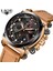 Siyah Sarı Lıge Erkek Izle Marka Lüks Moda Deri Kuvars Chronograph Kol Saatleri Rahat Iş Su Geçirmez Saat Relogio Masculino (Yurt Dışından) 2