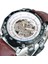 Kahve-Sıyah-Beyaz Kazanan Steampunk Izle Erkekler Için Mekanik Kol Saatleri Üst Marka Lüks Deri Kayış Saatler Erkek 2021 Reloj Hombre (Yurt Dışından) 1